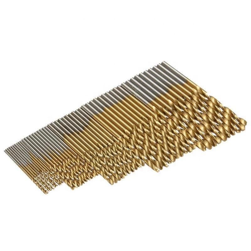50PCS HSS Twist Drill 1.0/1.5/2.0/2.5/3.0mm Titanium Coated Drill Woodworking Hand Tools Drill Bit Set Straight Shank Electric Drill Bit