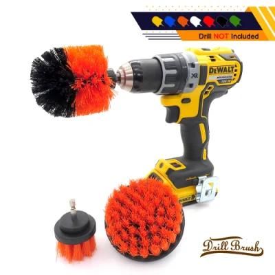 Electric Drill Brush 3-Piece Set 2 Inch 3.5 Inch 4 Inch Electric Orange Cleaning Brush Head