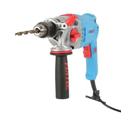 Fixtec Professional 13mmm Key Chuck 0-1100/3000rpm Impact Electric Drill Power Tools for Wood Concrete Steel