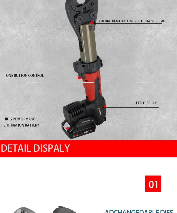 High Quality Battery Powered Mini Electric Tool for Cable Crimping and Cutting Crimper & Cutter Htz-300c