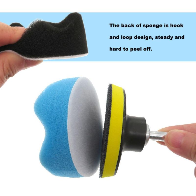 10 Sets Polishing Wheel Car Beauty Waxing Polishing Padcross-Border Supply 3 Inch 75mm Back Velvet Foam Polishing Sponge Pad