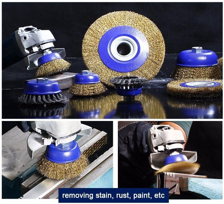 180mm 7" Crimped Circular Steel Wire Brush for Surface Polishing