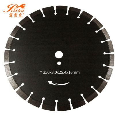 Pilihu 350*25.4mm Segmented Diamond Saw Blade for Cutting Reinforced Concrete