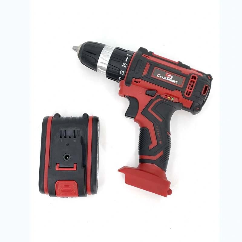 Cg-3006red Double Speed 12V 16.8V 21V Li-on Lithium Battery Professional Manufacturer Hand Rechargeable Forward and Reverse Impact Cordless Drill