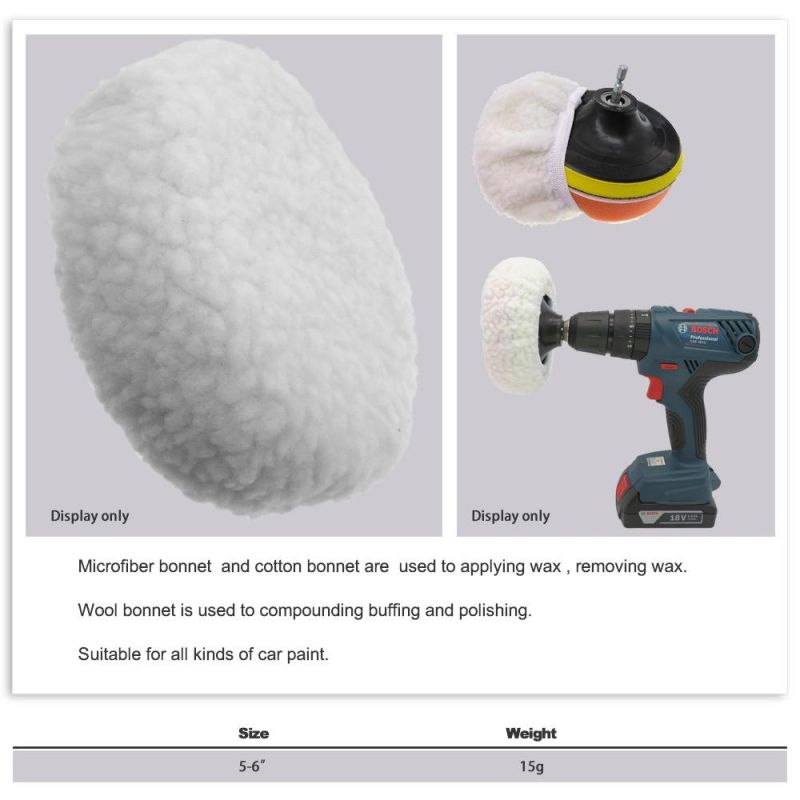 Cross-Border Supply 5-6 Inch White Car Waxing Cloth Microfiber Polishing Waxing Set Car Cleaning Beauty