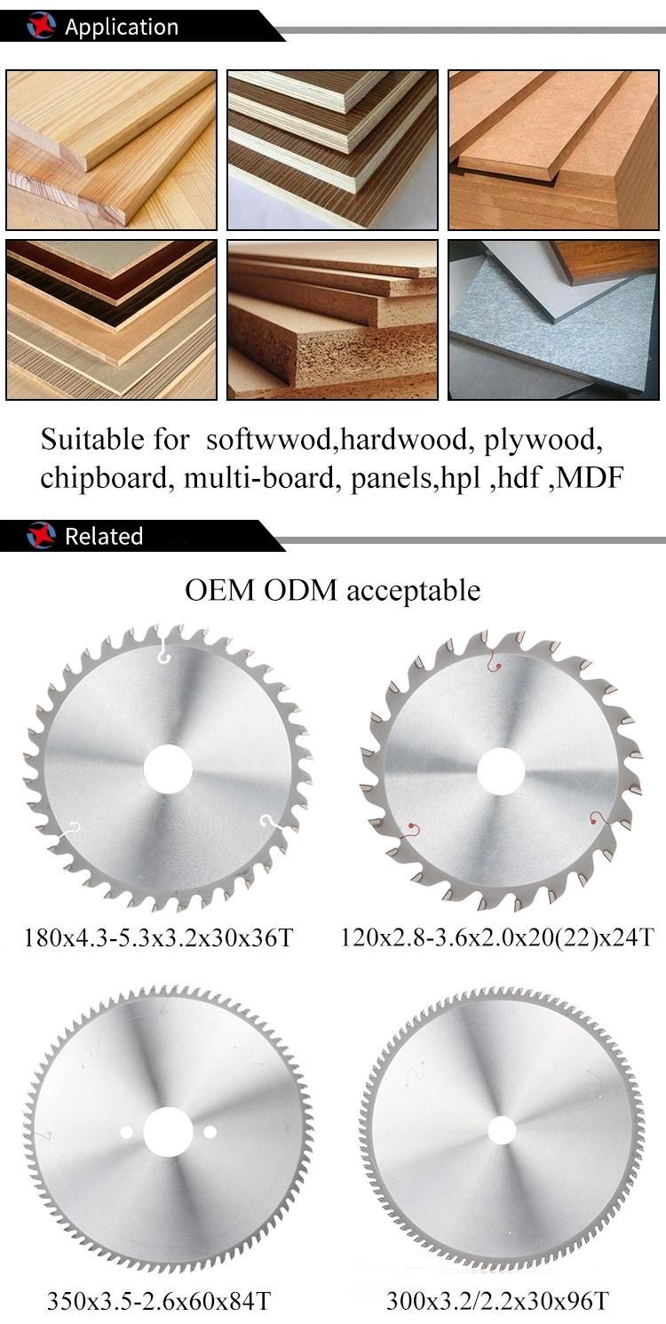 Wood MDF Laminated Board Circular Wood Cutting Blade Carbide Saw Blade