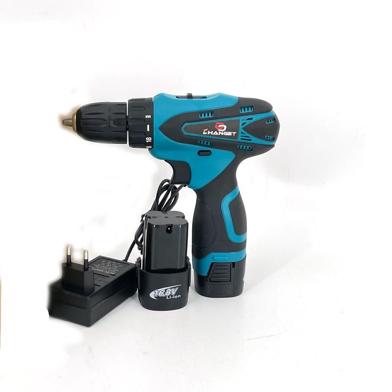 Cg-2006blue Double Speed 12V 16.8V 21V Li-on Lithium Battery Professional Manufacturer Hand Rechargeable Forward and Reverse Impact Cordless Drill