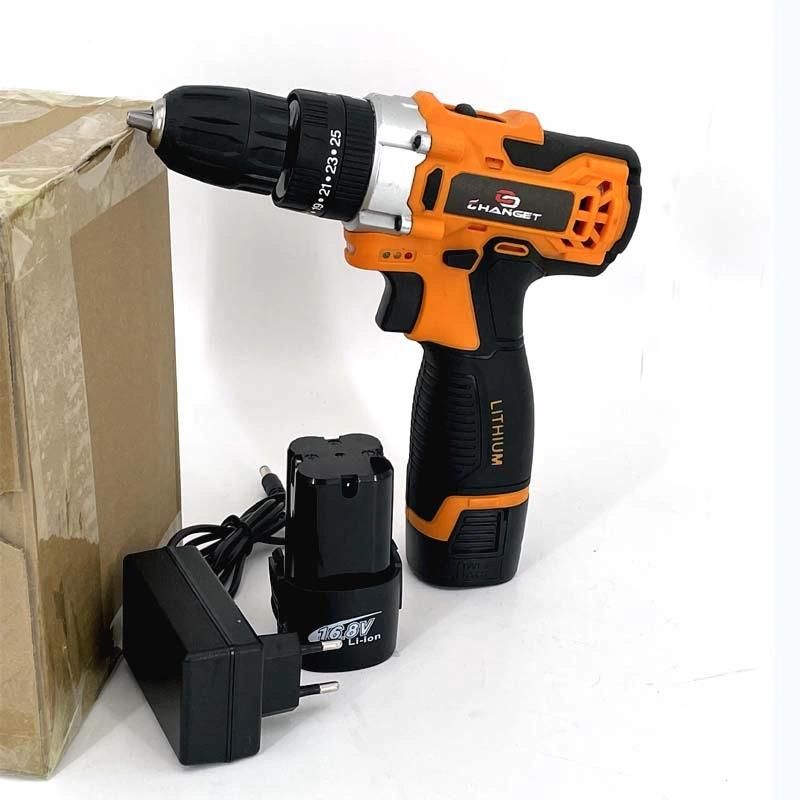 Cg-2003orange Impact Double Speed 12V 16.8V 21V Li-on Lithium Battery Professional Manufacturer Hand Rechargeable Forward and Reverse Impact Cordless Drill