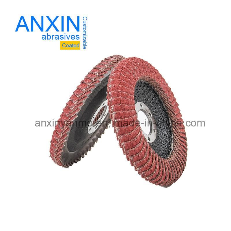 Half Curved Edge Abrasive Flap Disc R Angle Polishing Ceramic