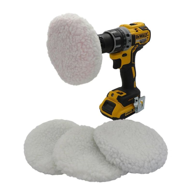 Cross-Border Supply 5-6 Inch White Car Waxing Cloth Microfiber Polishing Waxing Set Car Cleaning Beauty