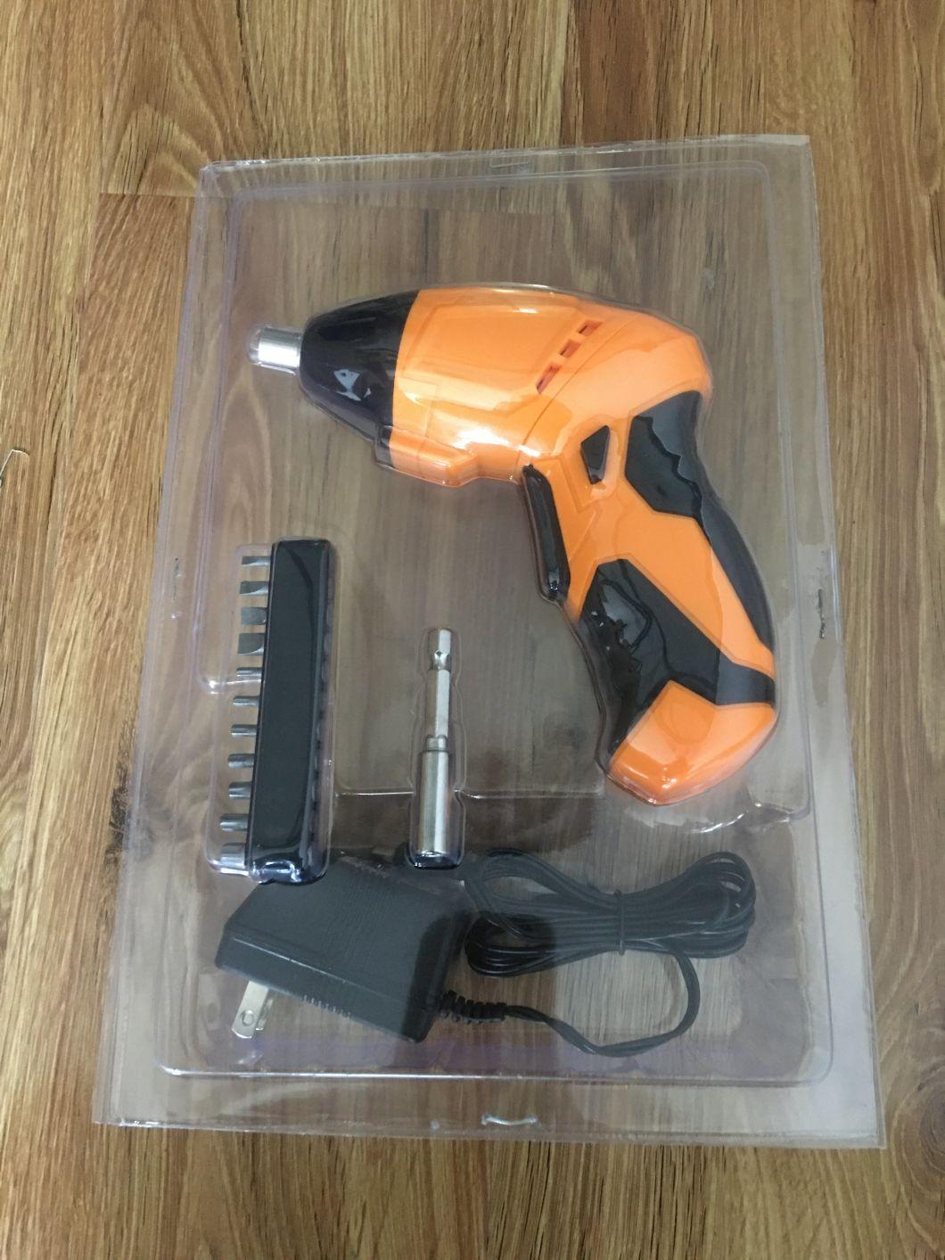 3.6V 4.8V Ni-CD (Li-ion) Cordless Screwdriver with 11PC Accessory Blister Pack USA Taiwan Europe Market