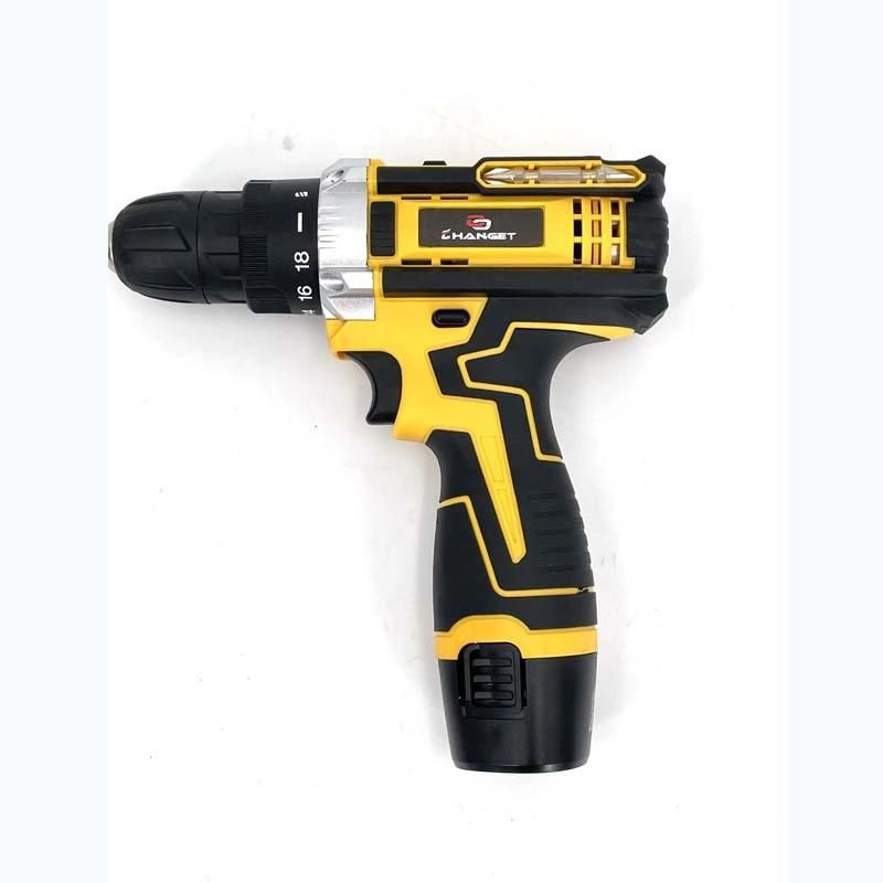 Cg-2020yellow Double Speed 12V 16.8V 21V Li-on Lithium Battery Professional Manufacturer Hand Rechargeable Forward and Reverse Impact Cordless Drill