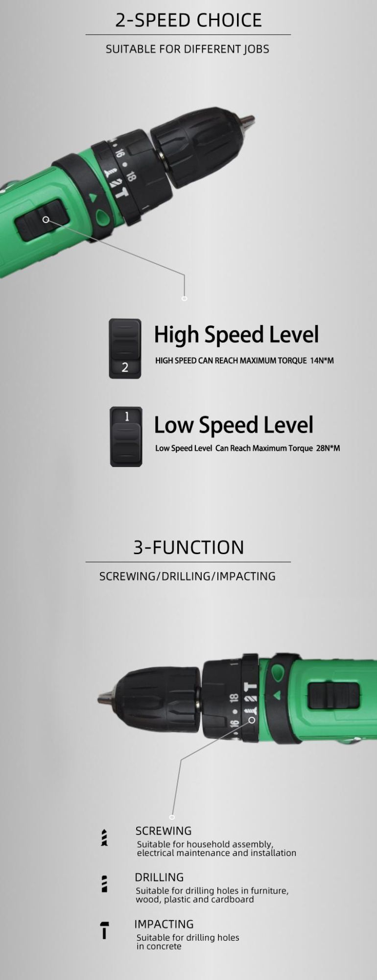 Nextop 12V Li-ion Mini Screwdriver Lithium Battery Cordless Impact Drill