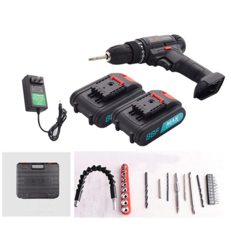 12V 21V Li-ion Battery Power Electric Drill Screwdriver Tool Set
