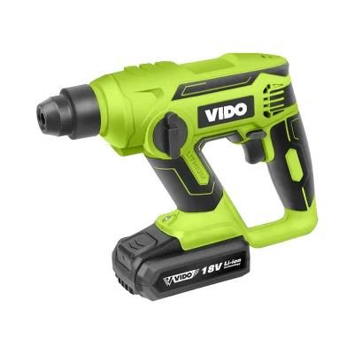 Vido Professional Power Tool 16mm 18V 1.3j Cordless Rotary Hammer with Lithium Battery