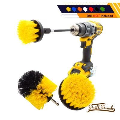 Electric Drill Brush Yellow 4-Piece Set 2 Inch 3.5 Inch 4 Inch Electric Cleaning Brush