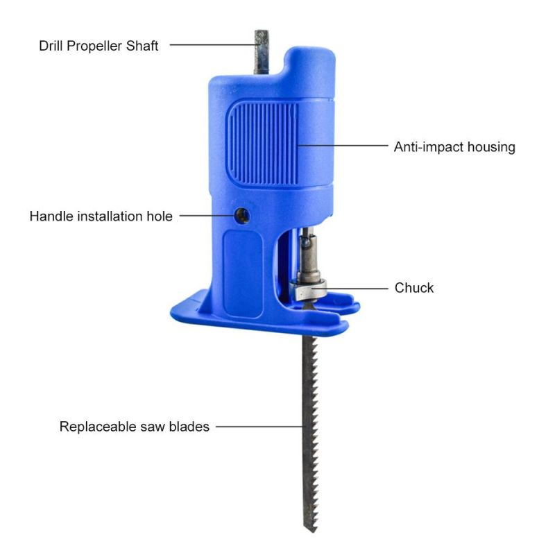 Toolsmfg Reciprocating Saw Attachment Adapter Change Electric Drill Into Reciprocating Saw for Wood Metal Cutting