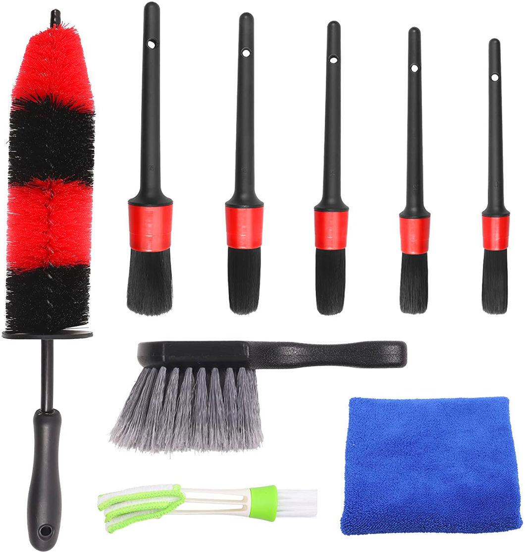 Cross-Border Supply Car Cleaning Brush 9-Piece Car Beauty Tool Brush Cross-Border Hot Sale Kitchen Cleaning Brush