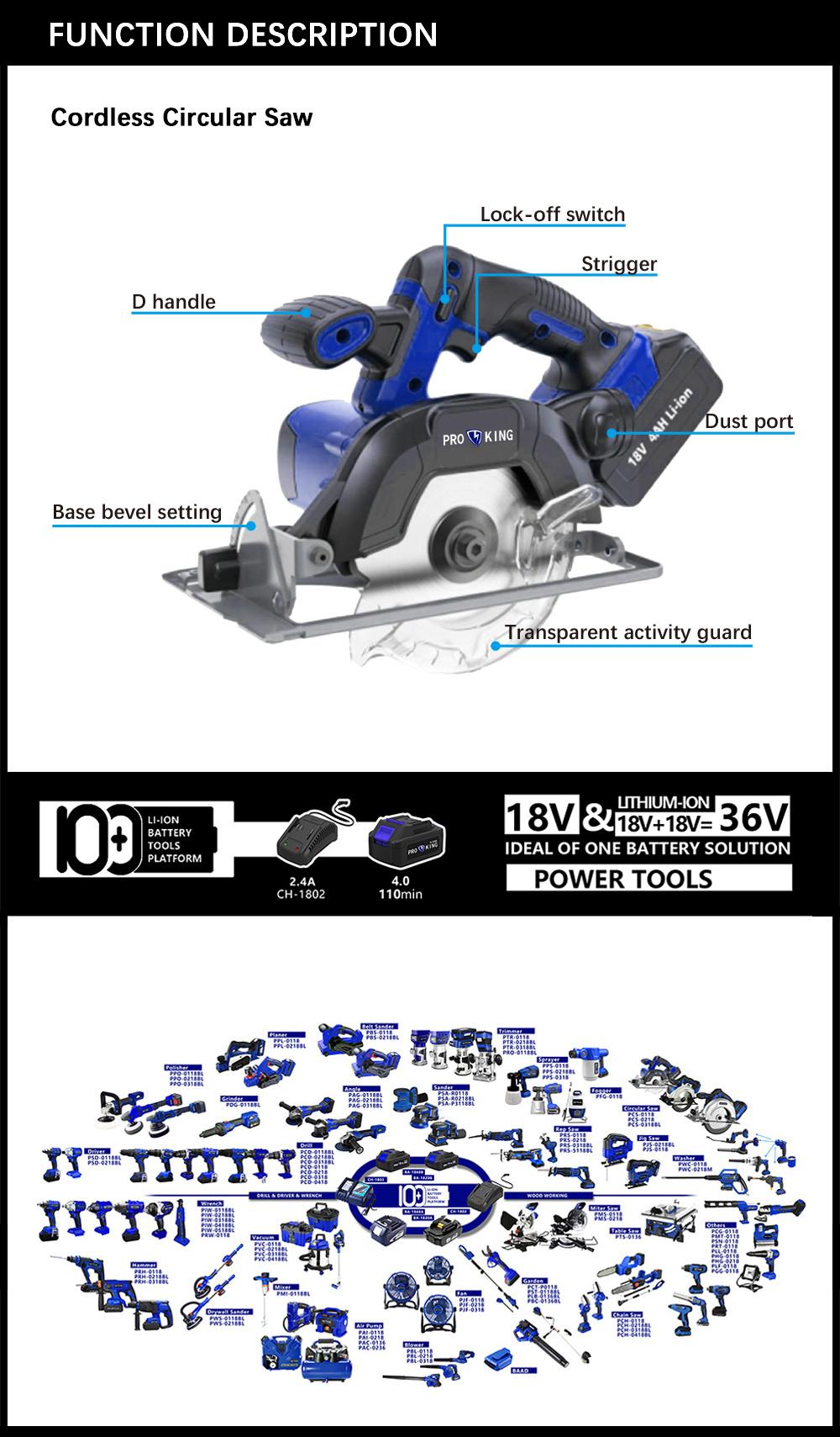 Cordless Circular Saw Battery Brushed Motor