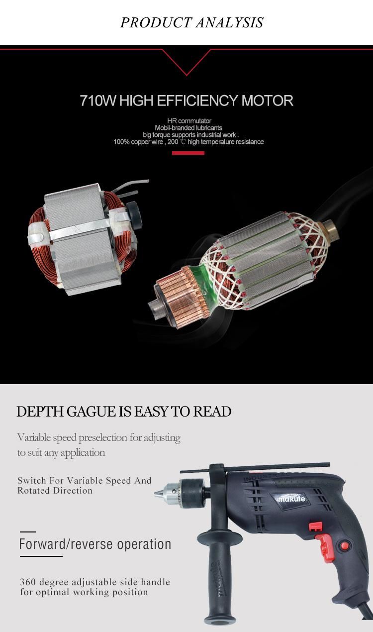 Makute Electric Impact Drill 13mm 710W with 1 Year Warranty