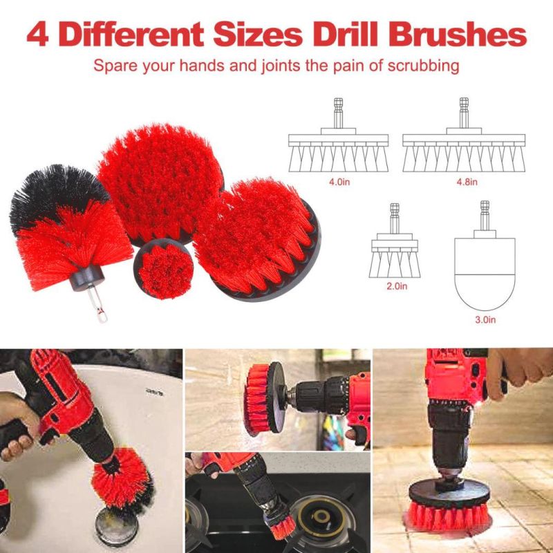 Cross-Border Supply Car Beauty Cleaning Tool 22 Set Car Wash Detail Brush Car Air Conditioning Cleaning Drill Brush Head