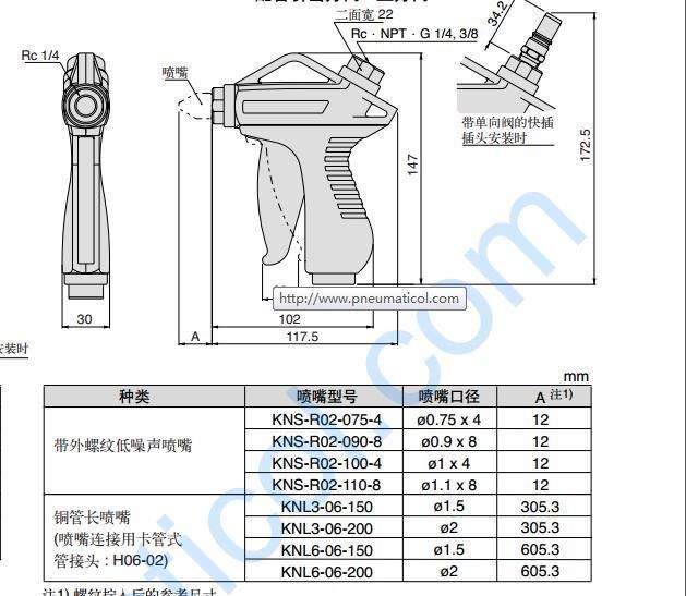 SMC Dust Blowing Gun Vmg11W-03/02 Vmg11bu-02 Blue Air Gun