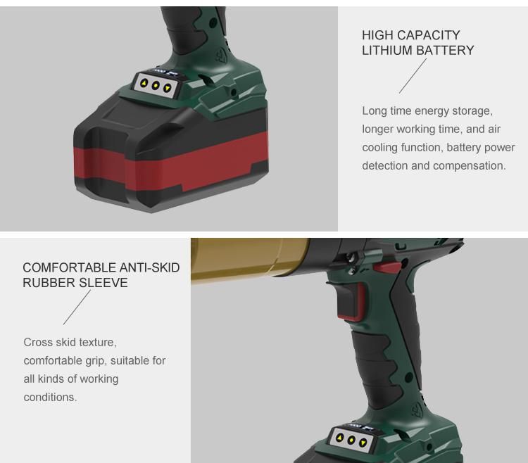 18V Industrial Lithium-Ion Cordless Electric Wrench High Torque Big Bolt Tightening Loosing Fast Speed Tightening