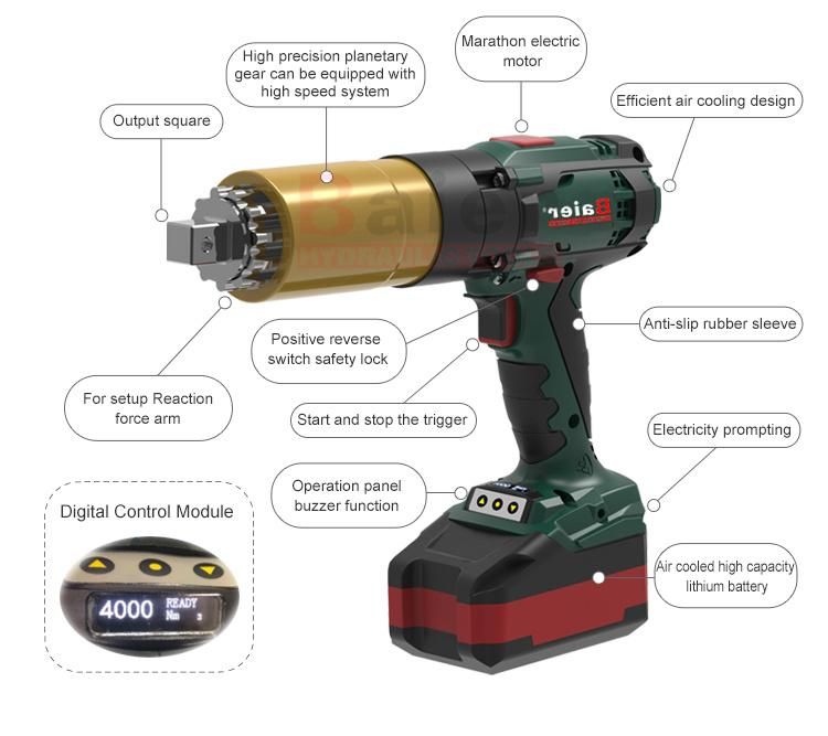 Cordless Operation Combined with Industrial Torque Power High Precision Wrench