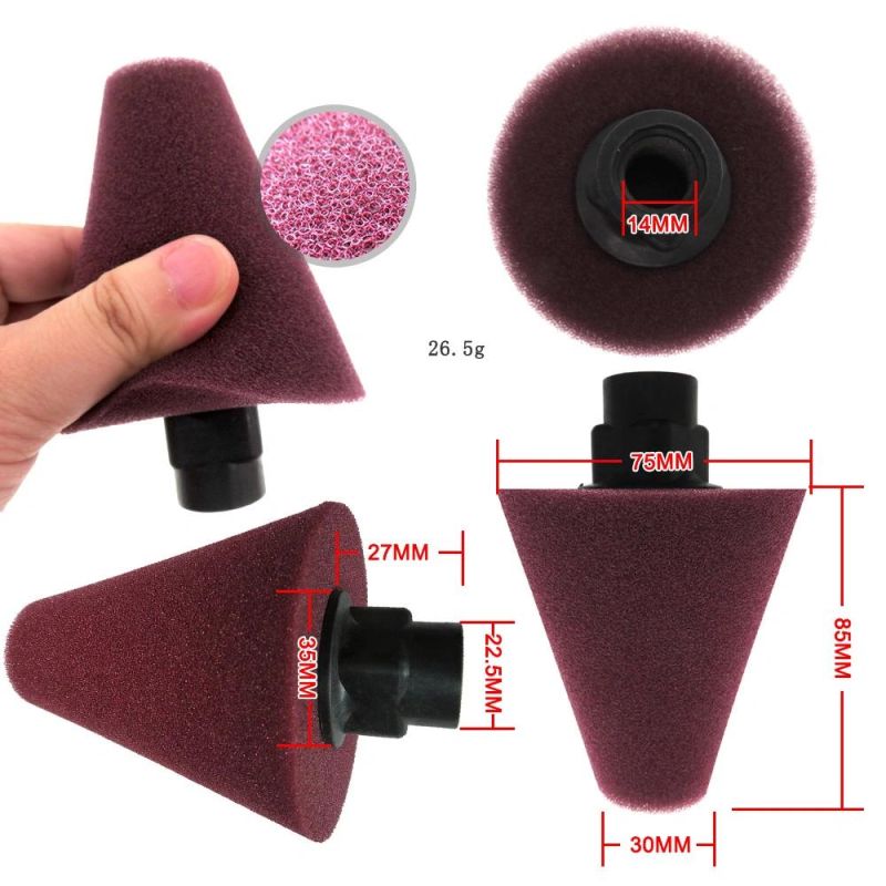 Cross-Border Supply 75mm Jujube Red Car Wheel Sponge Brush Polishing Disc Wheel Steel Ring Waxing Sponge Wheel