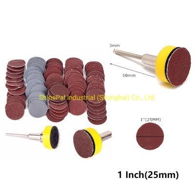 1 Inch 2 Inch 100PCS Set Sanding Disc Polishing Sandpaper Set Flocked Sandpaper for Wood Metal Polishing