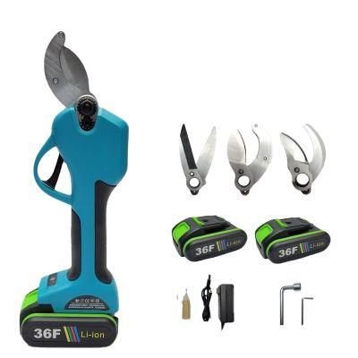 New Designed 35mm Portable Cordless Garden Branch Fruit Flower PPR Pipe Cutting 3 Blades Electric Li-ion Battery Pruners