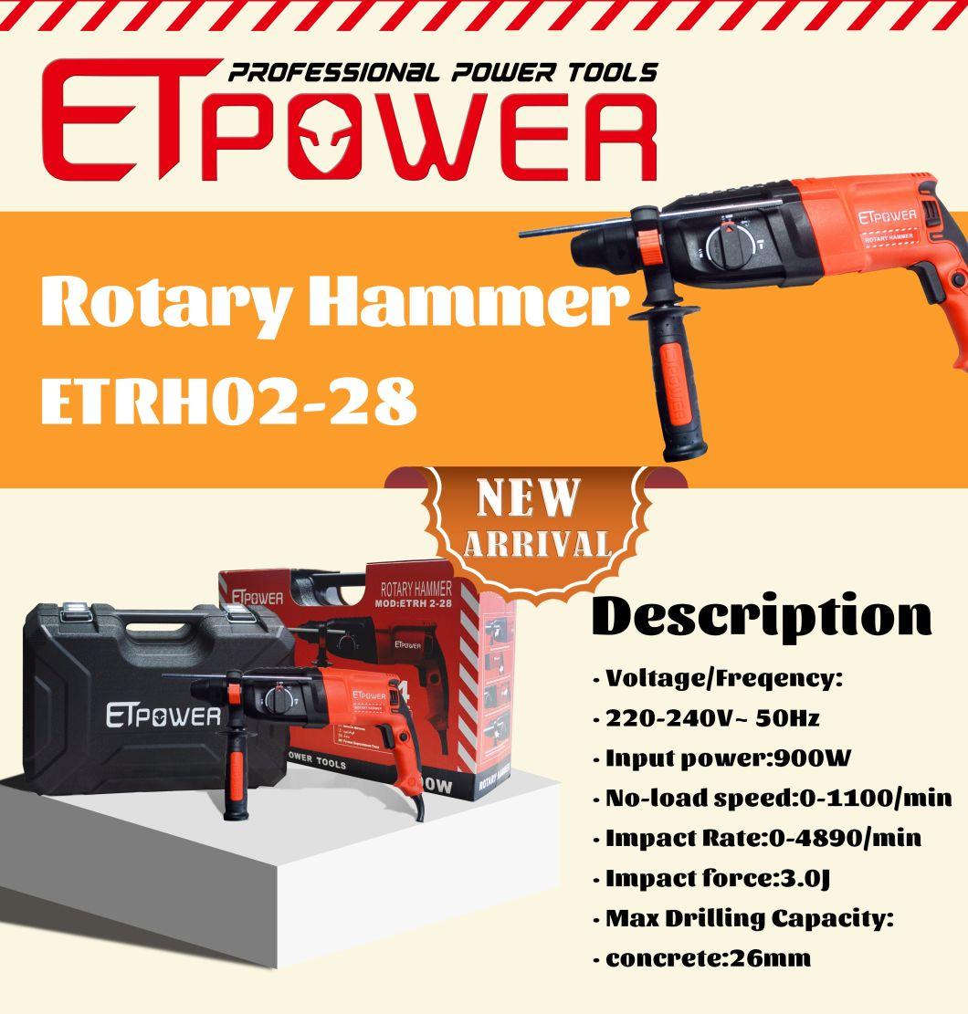 Etpower Rotomartillo Tools 2-26mm SDS Plus Rotary Hammer Electric Power Drill for Concrete