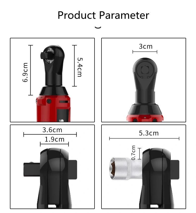 Wosai 25V Rechargeable Battery Cordless Electric Socket Ratcheting Ratchet Wrench Set Power Wrench