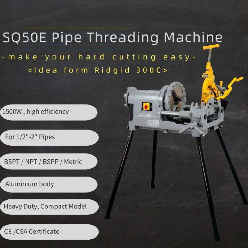 Machine Make Pipe Thread Threader Tool 1/2-2 Inch BSPT NPT (SQ50E)