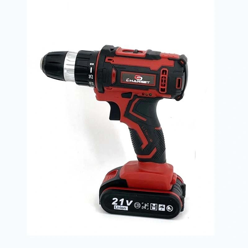 Cg-3006red Double Speed 12V 16.8V 21V Li-on Lithium Battery Professional Manufacturer Hand Rechargeable Forward and Reverse Impact Cordless Drill