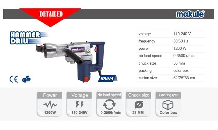 1200W Powerful Hammer Drill with 38mm (HD015)