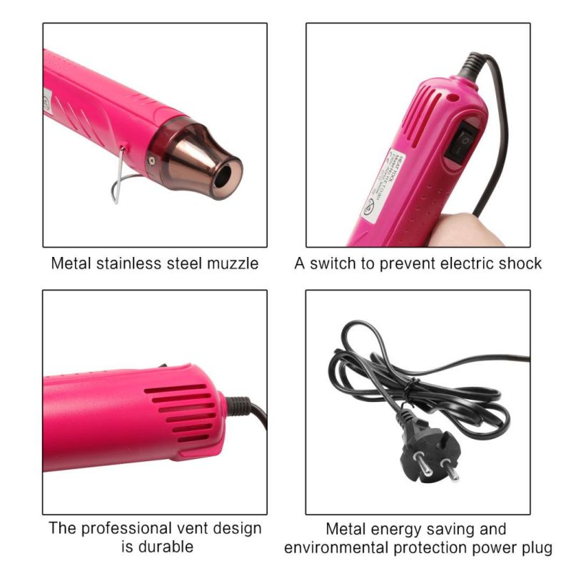 21332 110V 220V Mini Handheld Hot Air Gun Heat Gun 300W Portable Heat Gun for DIY Craft Embossing