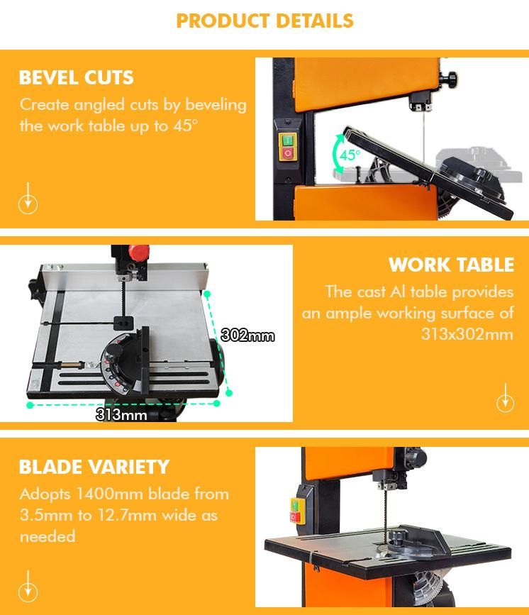 Hot Sale 8" Band Saw 120V Wood Saw Vertical Band Saw for Woodworking