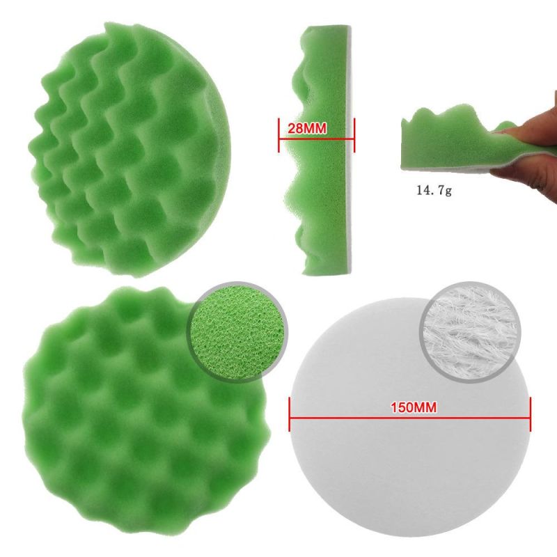 Cross-Border Supply 6 Inch 8 Sets of Car Polished Sponge Car Beauty Cleaning Wax Polished Car Wash Sponge