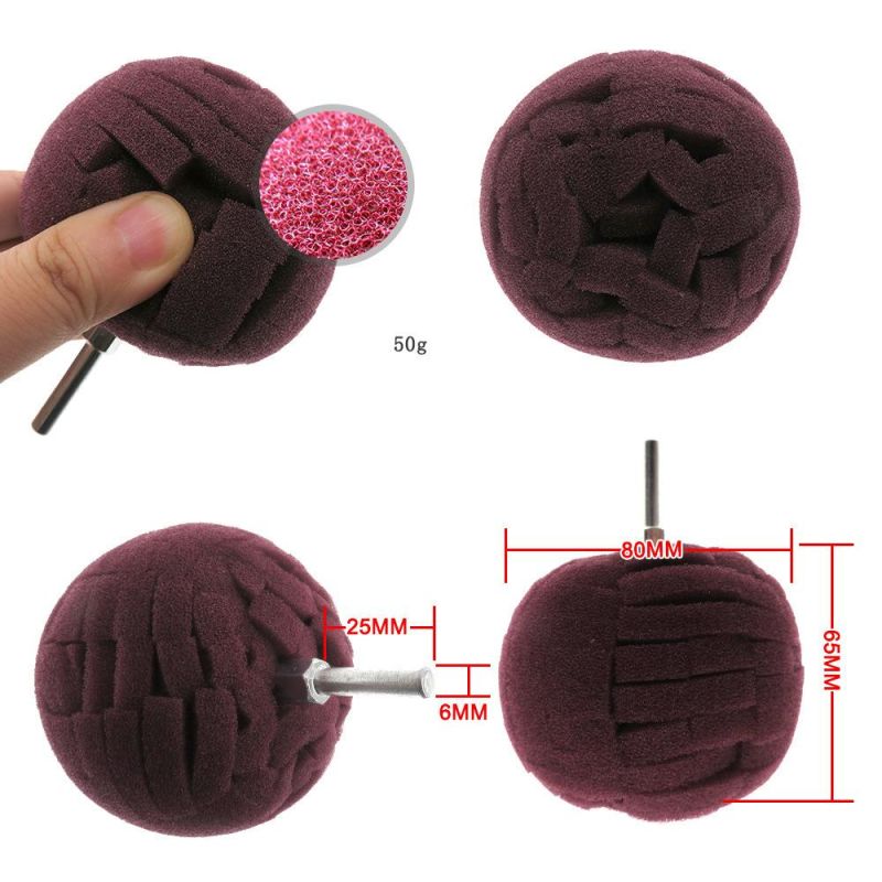Cross-Border Supply 80mm Jujube Red Car Wheel Brush Sponge Ball Car Waxing Sponge Wheel Car Wash Sponge