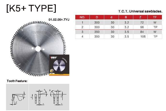 Tct Carbide Tipped Saw Blade for Wood Chipboard MDF