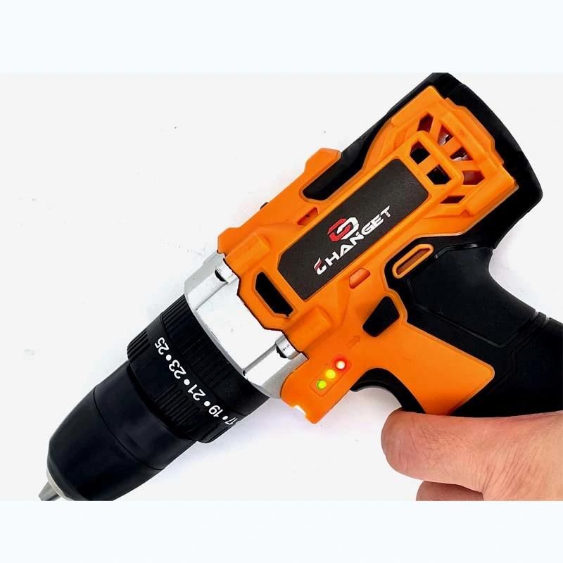 Cg-2003orange Impact Double Speed 12V 16.8V 21V Li-on Lithium Battery Professional Manufacturer Hand Rechargeable Forward and Reverse Impact Cordless Drill