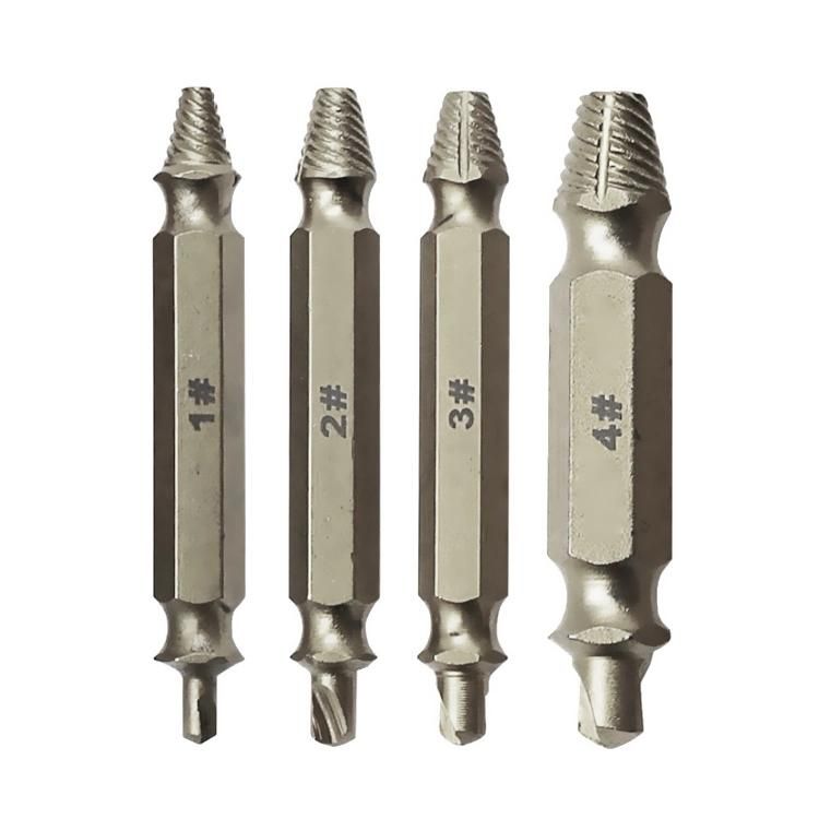 4PCS S2 Alloy Steel Broken Screw Extractor and Remover Set for Damaged Bolt