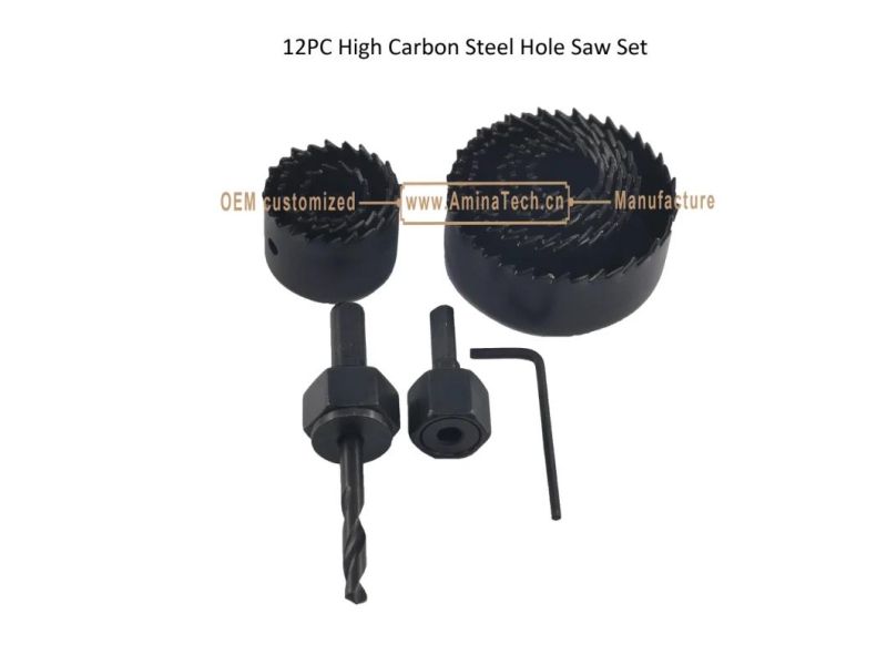 12PC High Carbon Steel Hole Saw Set,Power Tools