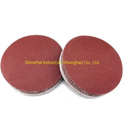Sand Paper Manufacturer Factory Price China Supplier Diameter 100mm 125mm Red Sand Flocking Sandpaper Applicable
