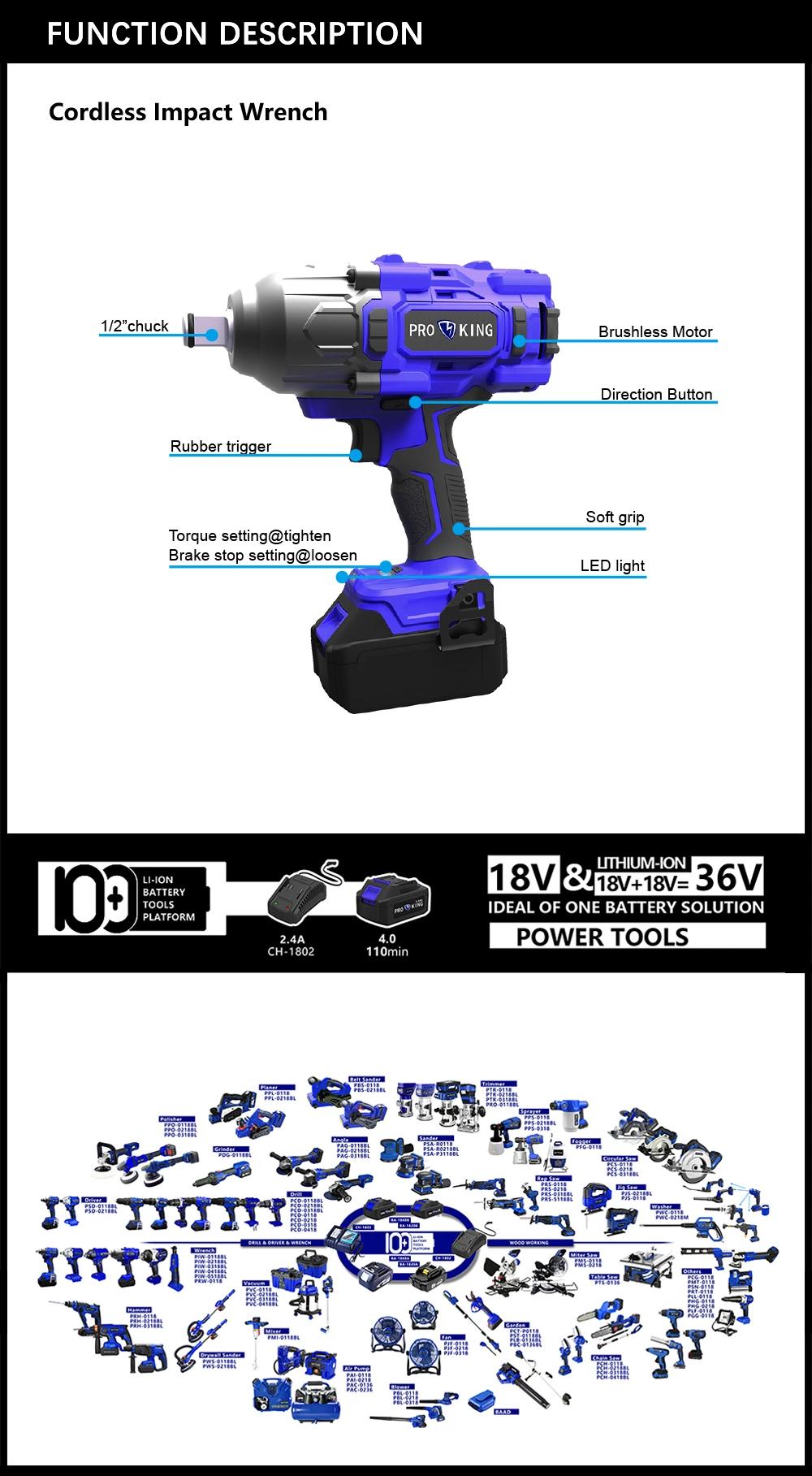 Cordless Impact Wrench 1898nm Ma Kita Type Battery 1/2" 3/4" Mil Waukee 2863 2864