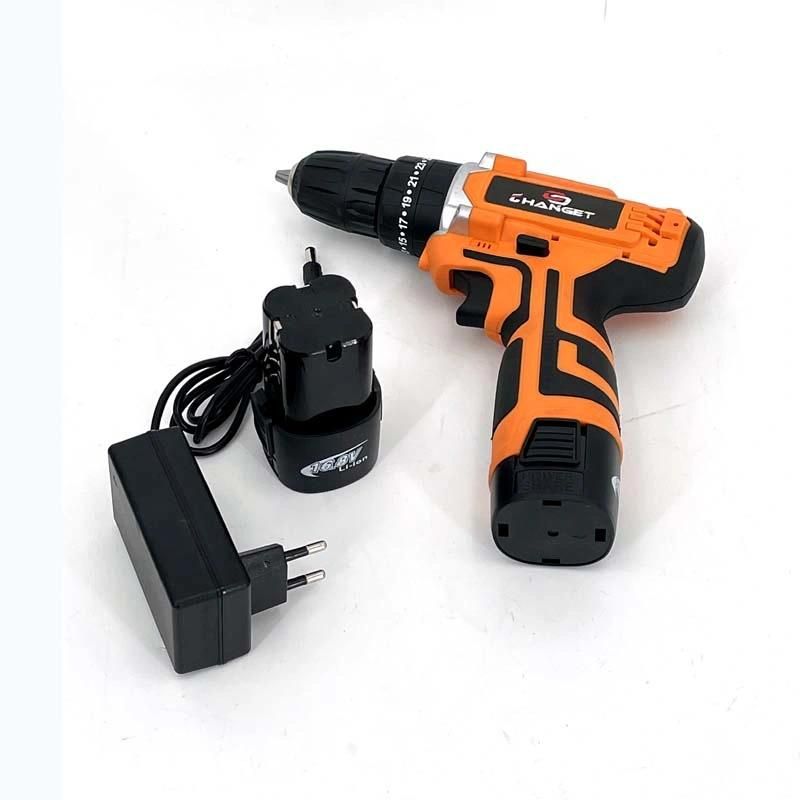Cg-2009orange Double Speed 12V 16.8V 21V Li-on Lithium Battery Professional Manufacturer Hand Rechargeable Forward and Reverse Impact Cordless Drill