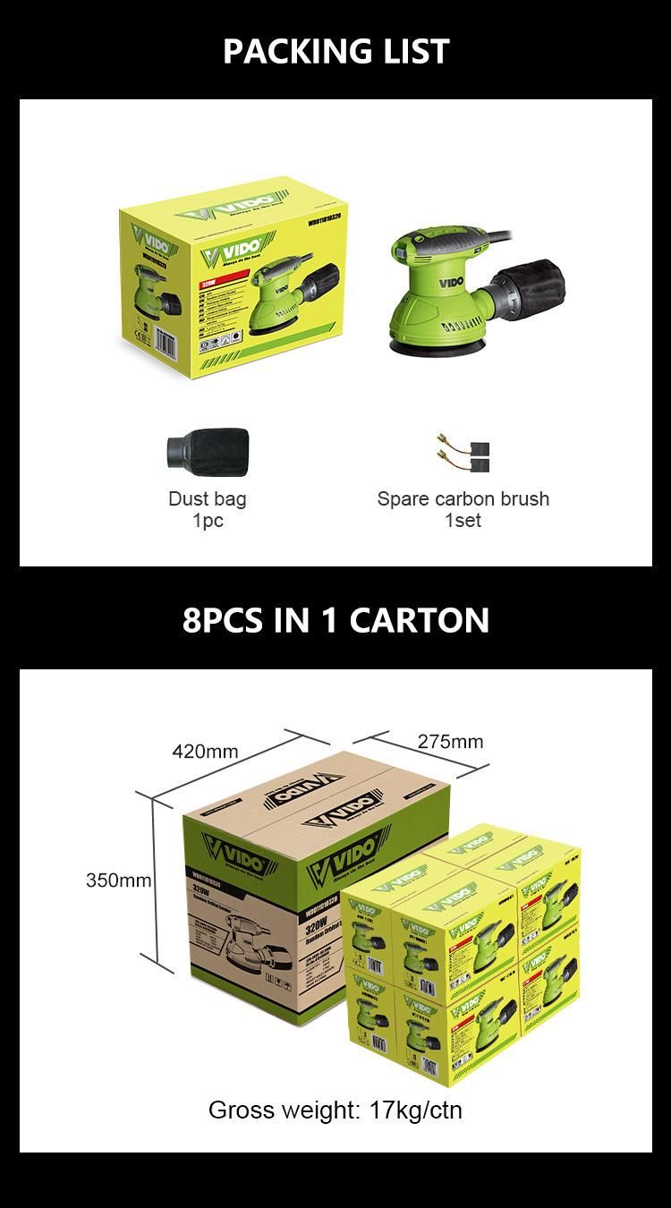 Vido Customized Reusable Energy Saving Electronic Wood Random Orbital Sander