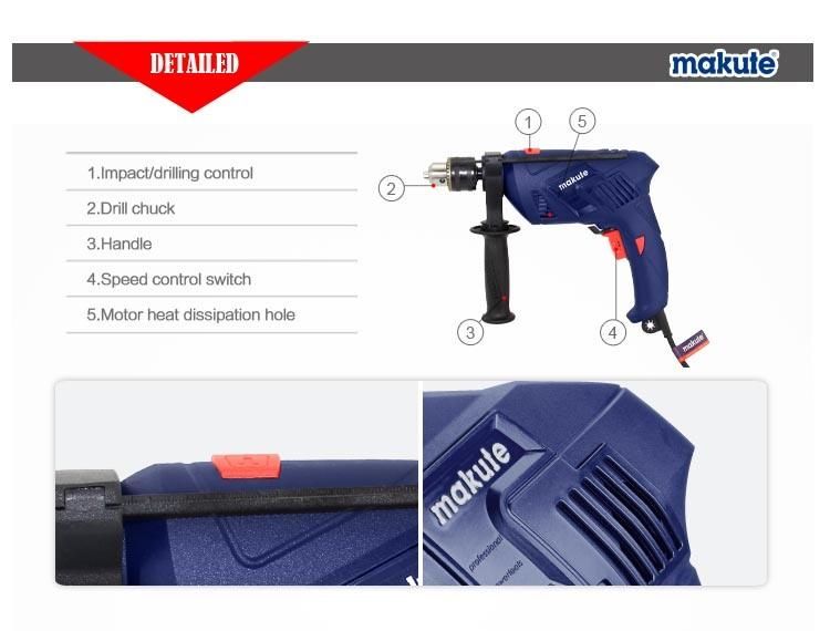 China Makute Best Electric Power Hand Tool Impact Drill with Ce
