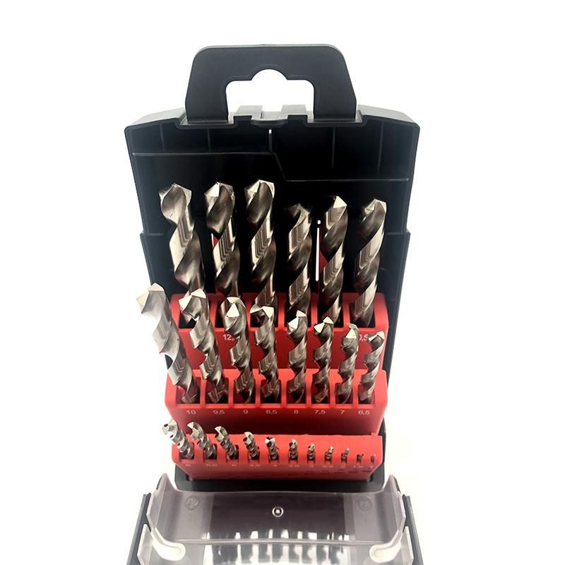 25PCS HSS Twist Drill Bit Set 1mm-13mm Bright Cobalt Surface Treatment Titanium Drill Bit
